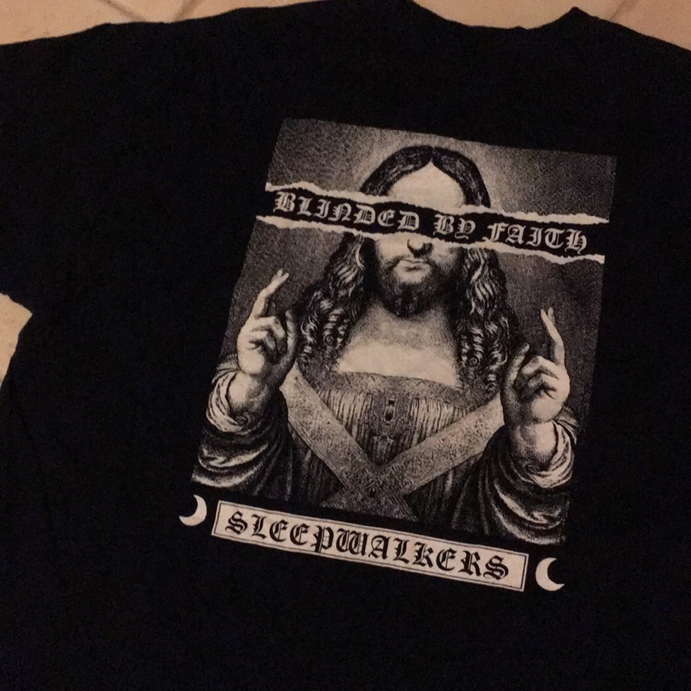 Sleepwalkers LA Jesus tee shirt (punk metal band)